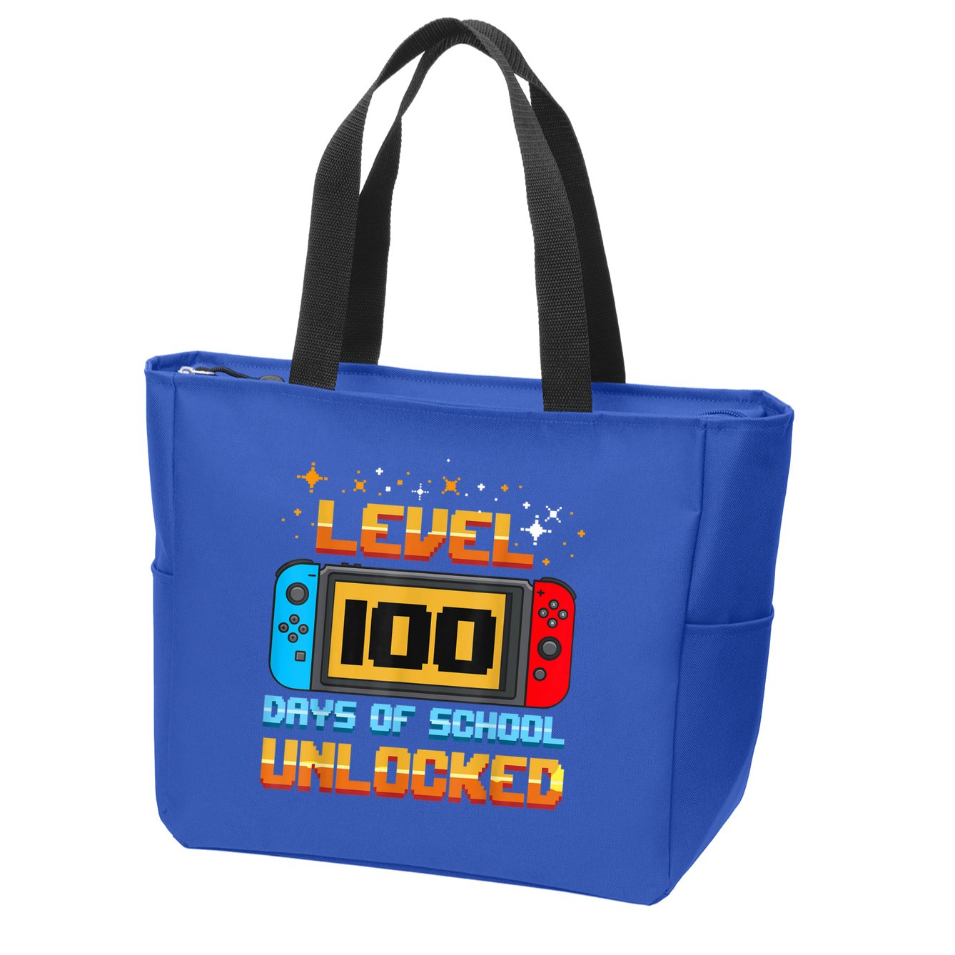 Level 100 Days Of School Unlocked Gamer Funny 100th Day. Zip Tote Bag