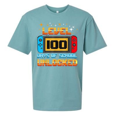 Level 100 Days Of School Unlocked Gamer Funny 100th Day. Sueded Cloud Jersey T-Shirt