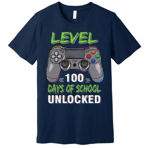 Level 100 Days Of School Unlocked Video Game Controller Premium T-Shirt