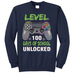 Level 100 Days Of School Unlocked Video Game Controller Tall Sweatshirt