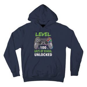 Level 100 Days Of School Unlocked Video Game Controller Tall Hoodie