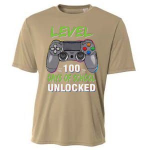 Level 100 Days Of School Unlocked Video Game Controller Cooling Performance Crew T-Shirt