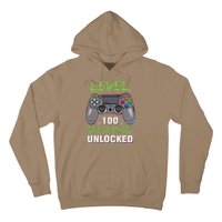 Level 100 Days Of School Unlocked Video Game Controller Hoodie