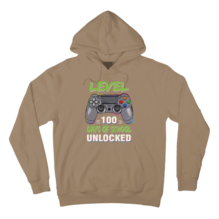 Level 100 Days Of School Unlocked Video Game Controller Hoodie