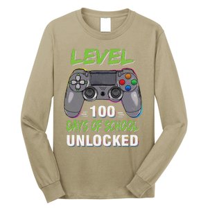 Level 100 Days Of School Unlocked Video Game Controller Long Sleeve Shirt