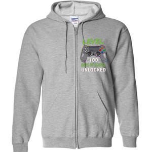 Level 100 Days Of School Unlocked Video Game Controller Full Zip Hoodie