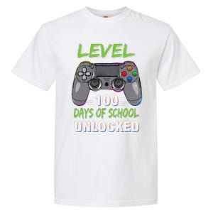 Level 100 Days Of School Unlocked Video Game Controller Garment-Dyed Heavyweight T-Shirt