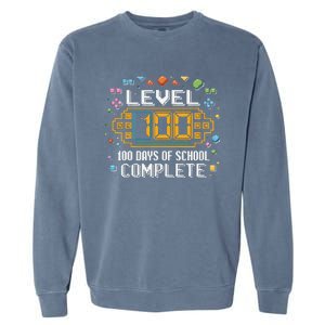 Level 100 Days Of School Complete Funny Gamer Garment-Dyed Sweatshirt