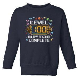 Level 100 Days Of School Complete Funny Gamer Toddler Sweatshirt