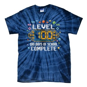 Level 100 Days Of School Complete Funny Gamer Tie-Dye T-Shirt