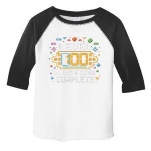 Level 100 Days Of School Complete Funny Gamer Toddler Fine Jersey T-Shirt