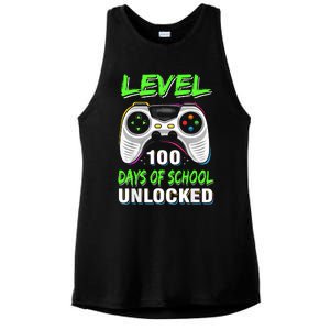 Level 100 Days Of School Unlocked Gamer Video Games Ladies PosiCharge Tri-Blend Wicking Tank