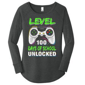 Level 100 Days Of School Unlocked Gamer Video Games Women's Perfect Tri Tunic Long Sleeve Shirt