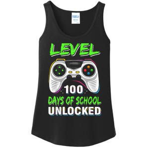 Level 100 Days Of School Unlocked Gamer Video Games Ladies Essential Tank