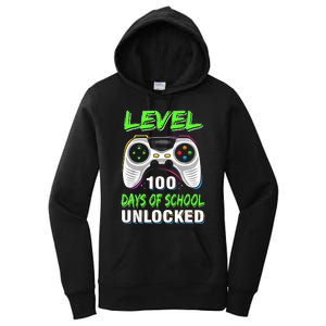 Level 100 Days Of School Unlocked Gamer Video Games Women's Pullover Hoodie