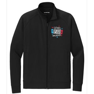 Level 100 Days Of School Unlocked Gamer Video Games Boy Stretch Full-Zip Cadet Jacket