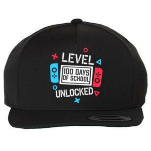 Level 100 Days Of School Unlocked Gamer Video Games Boy Wool Snapback Cap