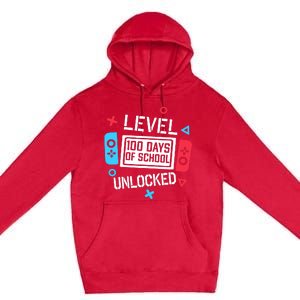 Level 100 Days Of School Unlocked Gamer Video Games Boy Premium Pullover Hoodie