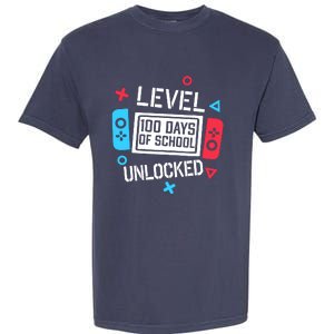 Level 100 Days Of School Unlocked Gamer Video Games Boy Garment-Dyed Heavyweight T-Shirt