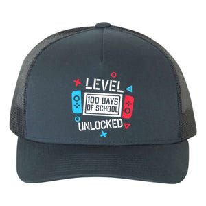 Level 100 Days Of School Unlocked Gamer Video Games Boy Yupoong Adult 5-Panel Trucker Hat