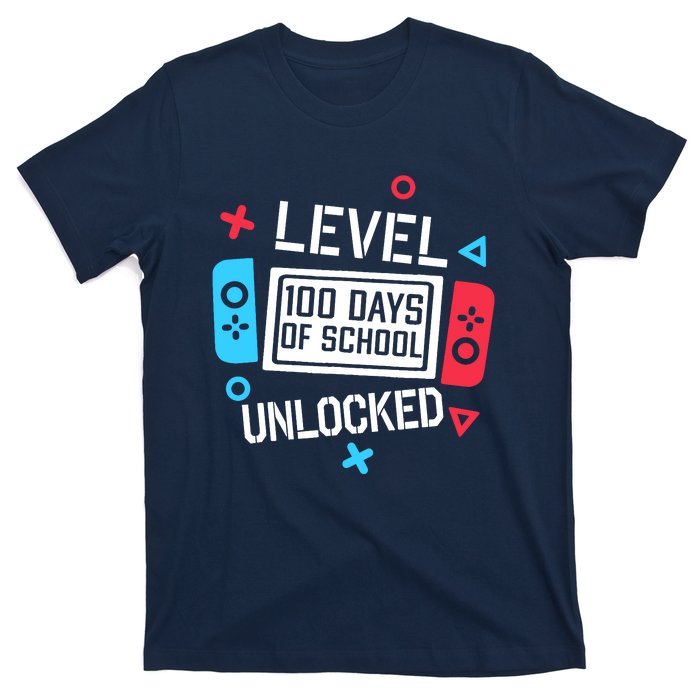 Level 100 Days Of School Unlocked Gamer Video Games Boy T-Shirt