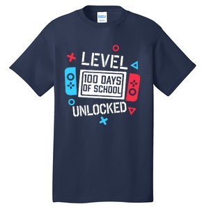 Level 100 Days Of School Unlocked Gamer Video Games Boy Tall T-Shirt