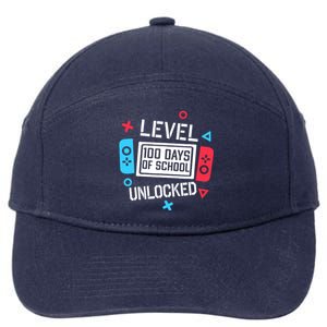 Level 100 Days Of School Unlocked Gamer Video Games Boy 7-Panel Snapback Hat