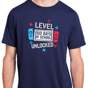 Level 100 Days Of School Unlocked Gamer Video Games Boy Adult ChromaSoft Performance T-Shirt