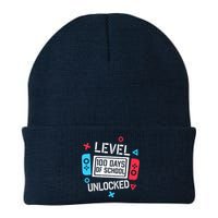 Level 100 Days Of School Unlocked Gamer Video Games Boy Knit Cap Winter Beanie