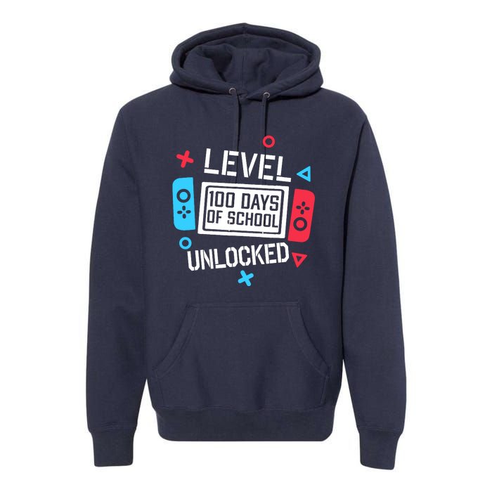 Level 100 Days Of School Unlocked Gamer Video Games Boy Premium Hoodie