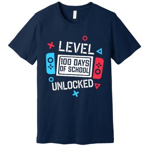 Level 100 Days Of School Unlocked Gamer Video Games Boy Premium T-Shirt