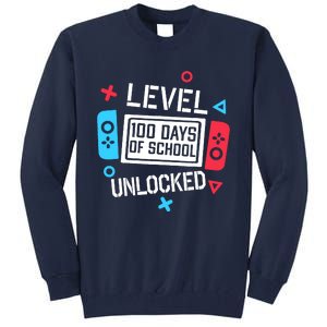 Level 100 Days Of School Unlocked Gamer Video Games Boy Tall Sweatshirt