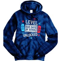 Level 100 Days Of School Unlocked Gamer Video Games Boy Tie Dye Hoodie