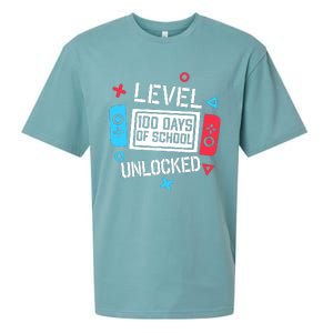 Level 100 Days Of School Unlocked Gamer Video Games Boy Sueded Cloud Jersey T-Shirt