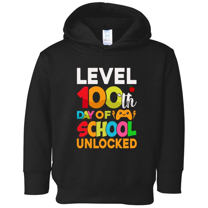 Level 100 Days Of School Unlocked Gamer Video Games Toddler Hoodie