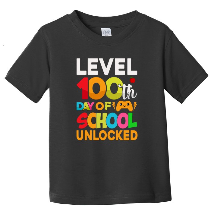 Level 100 Days Of School Unlocked Gamer Video Games Toddler T-Shirt