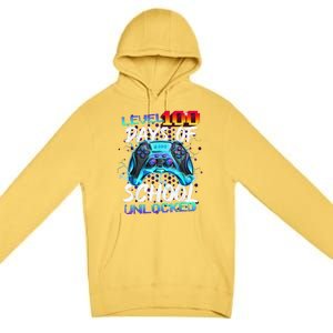 Level 100 Days Of School Unlocked Gamer Premium Pullover Hoodie