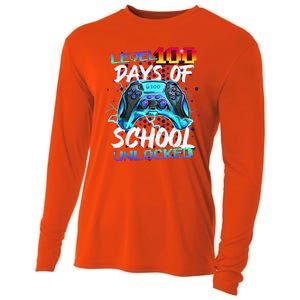 Level 100 Days Of School Unlocked Gamer Cooling Performance Long Sleeve Crew