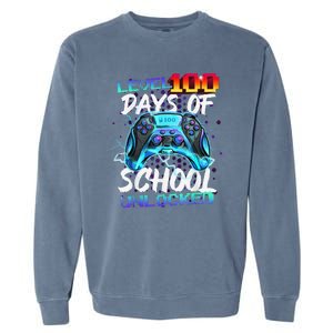 Level 100 Days Of School Unlocked Gamer Garment-Dyed Sweatshirt