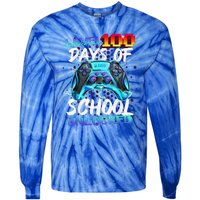 Level 100 Days Of School Unlocked Gamer Tie-Dye Long Sleeve Shirt