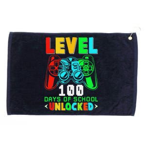 Level 100 Days Of School Unlocked Gamer Video Games Grommeted Golf Towel