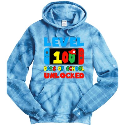 Level 100 Days Of School Unlocked Video Games Tie Dye Hoodie