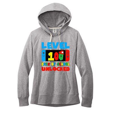 Level 100 Days Of School Unlocked Video Games Women's Fleece Hoodie