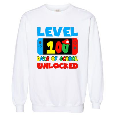 Level 100 Days Of School Unlocked Video Games Garment-Dyed Sweatshirt