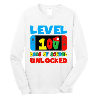 Level 100 Days Of School Unlocked Video Games Long Sleeve Shirt