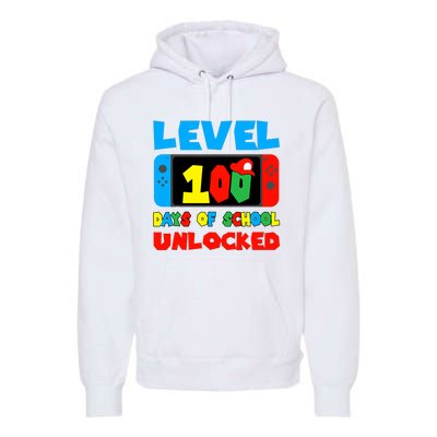 Level 100 Days Of School Unlocked Video Games Premium Hoodie