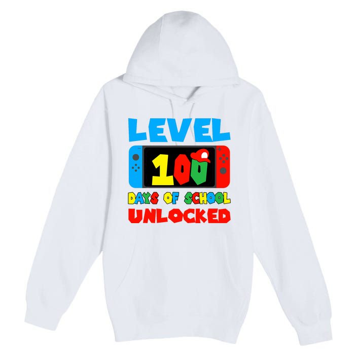 Level 100 Days Of School Unlocked Video Games Premium Pullover Hoodie