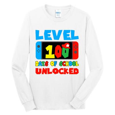 Level 100 Days Of School Unlocked Video Games Tall Long Sleeve T-Shirt