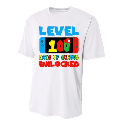 Level 100 Days Of School Unlocked Video Games Performance Sprint T-Shirt