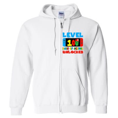 Level 100 Days Of School Unlocked Video Games Full Zip Hoodie